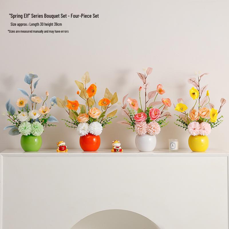 Nordic Artificial Flower Decor: Realistic Floral Arrangements for Living Room & Dining Table.