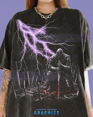 Armored Knight Sea Of Swords Comfort Colors® T-Shirt, Dark Fantasy Vintage Bootleg Tee