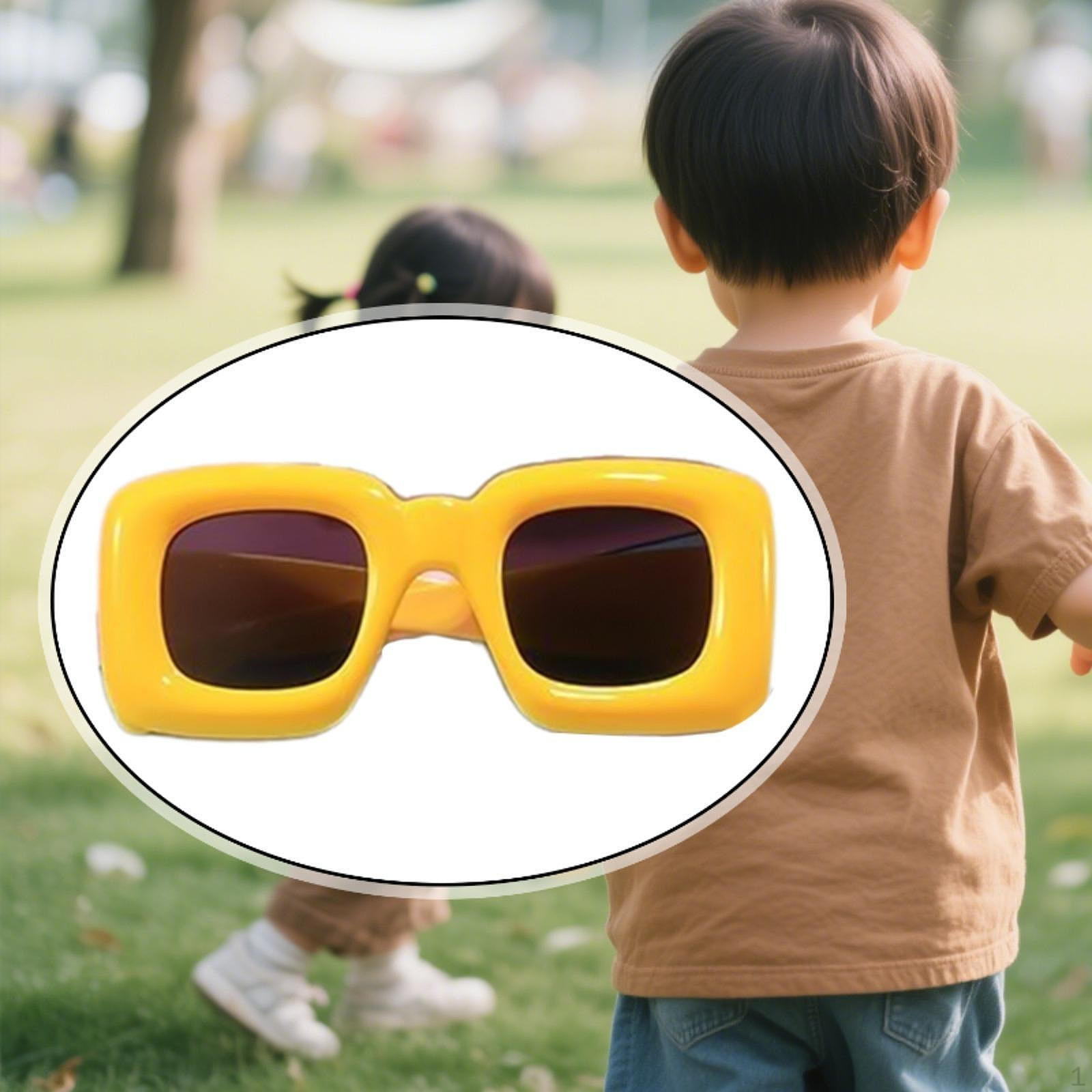 

Квадратные солнцезащитные очки для детей Массивные Для путешествий Вождения Шоппинга жёлтый