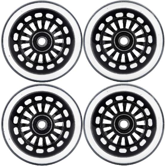 Ride On Swing Twist Wiggle Car Polyurethane Replacement Wheels w/Bearings ABEC-9 (2 Front Wheels with Convex Hub, 2 Rear Wheels with Concave Hub)