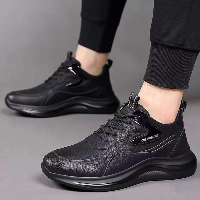 Shoes men's fashion soft soles with student running sneakers New leather casual men's shoes