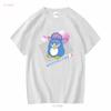 Furby Juniors Kawaii White Boyfriend FiT T Shirt By Goodie Two Sleeves NWT S XL Vintage Washed Unisex Fashion Stretched