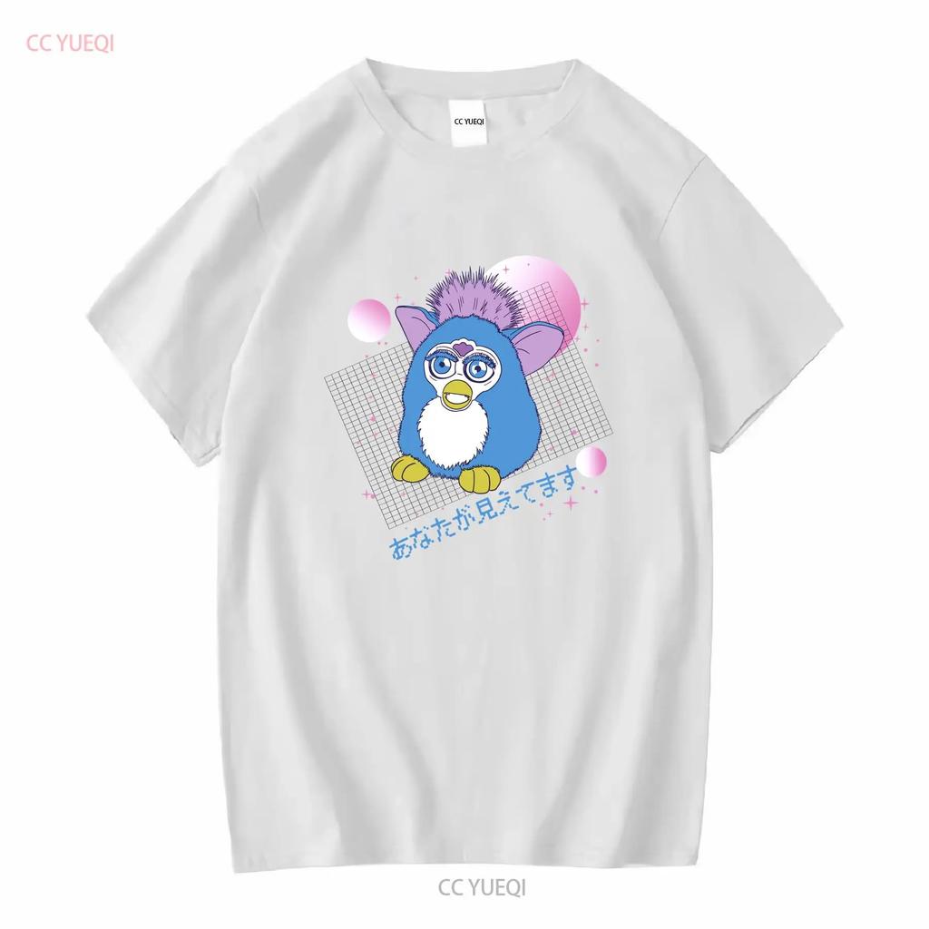 Furby Juniors Kawaii White Boyfriend FiT T Shirt By Goodie Two Sleeves NWT S XL vintage Washed Unisex fashion Stretched