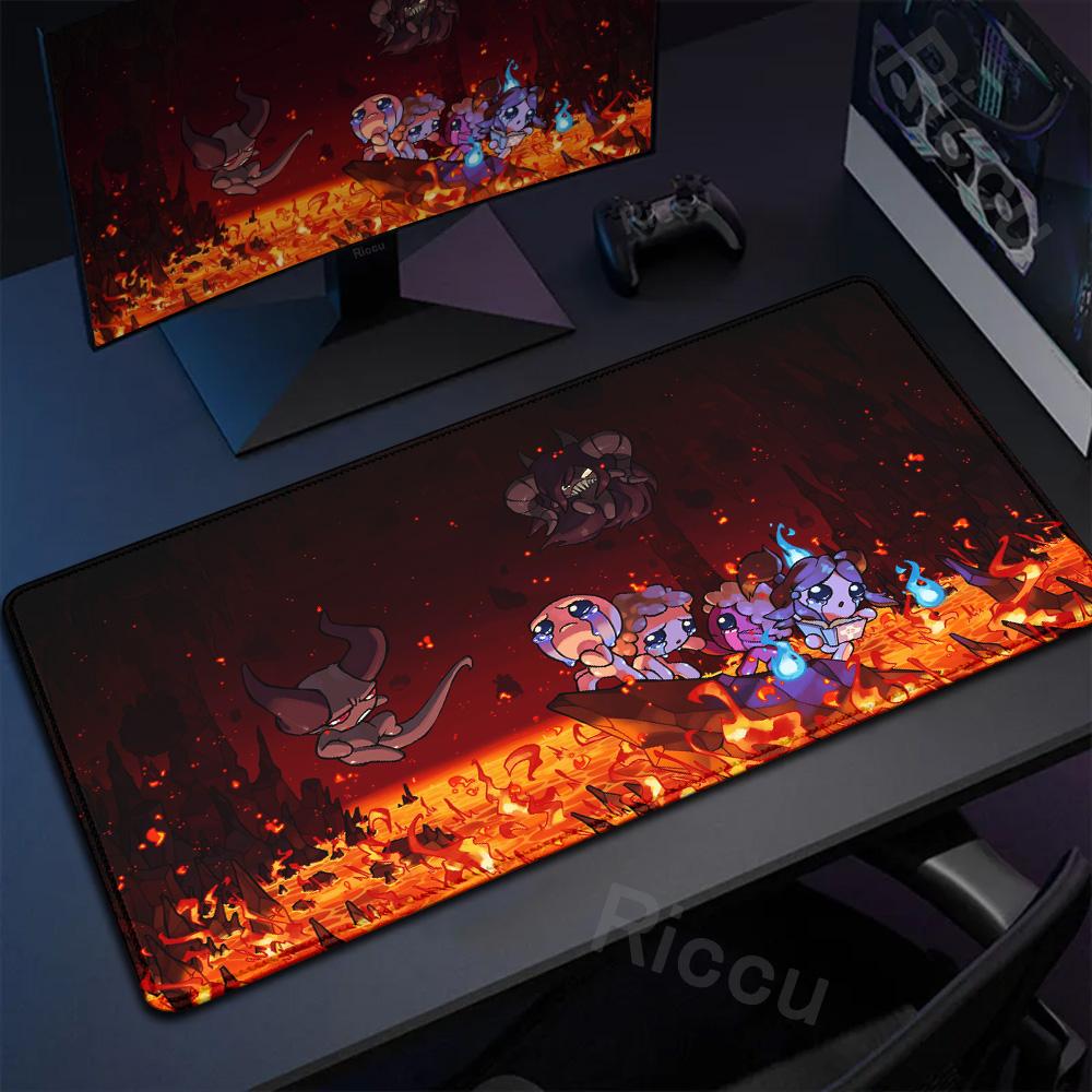 Anime The Binding Of Isaac Mauspads Spiel Tastatur Verriegelte Kanten Mauspads Computerzubehör Rutschfeste Schreibtischunterlagen PC Schrank Mauspads