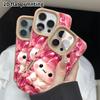 Phone Case: 2D flat lambskin suitable for iPhone 18, 17, 16, 15, 14, 13 Pro film protection case,cartoon dolls, Christmas and Halloween gifts