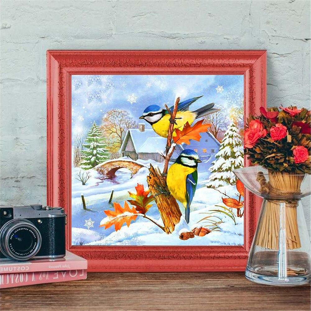 Diamond Painting Bird Snow Full Square Round Drill Handicraft Diamond Embroidery Animal Art Rhinestone Home Decoration