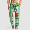 Men's Knitted Fashion Print Pocket Casual Pants Pajama Pants