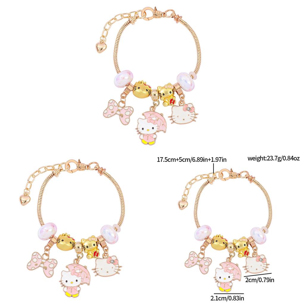 Hello Kitty Jewelry Bracelet With Zinc Alloy Charm For Gift Giving