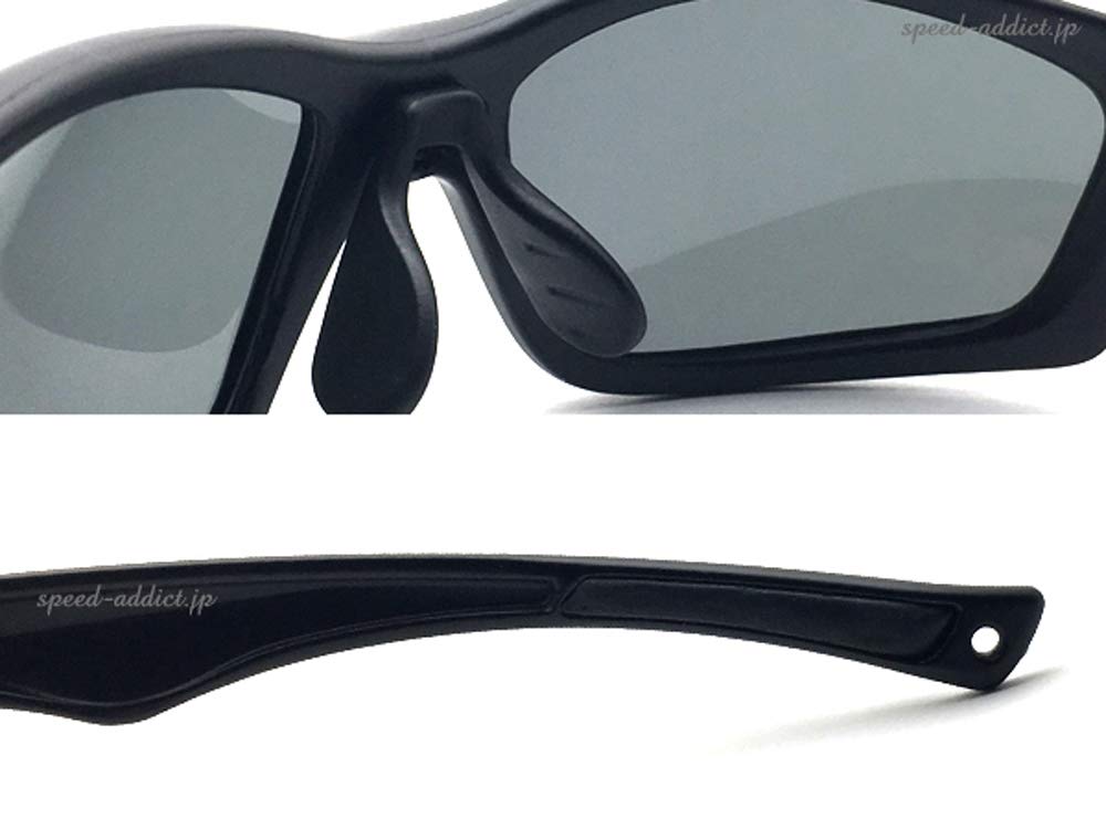 FLEXIBLE NOSE PAD POLARIZED SUNGLASS Nose Pad Polarized Matte BLACK Polarized SMOKE [Design Eyewear] (Flexible Sunglasses) ×