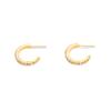 Fashion Light Luxury Temperament Sense Women Super Flash Creative Simple Circle C-Shaped Earrings