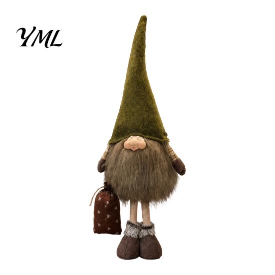 Desktop Display Figurines Vintage Farmhouse Gnome Figurine, Dangle Leg Statue, Rustic Tabletop Forest Theme Shelf Decor Ornament for Fall Thanksgiving
