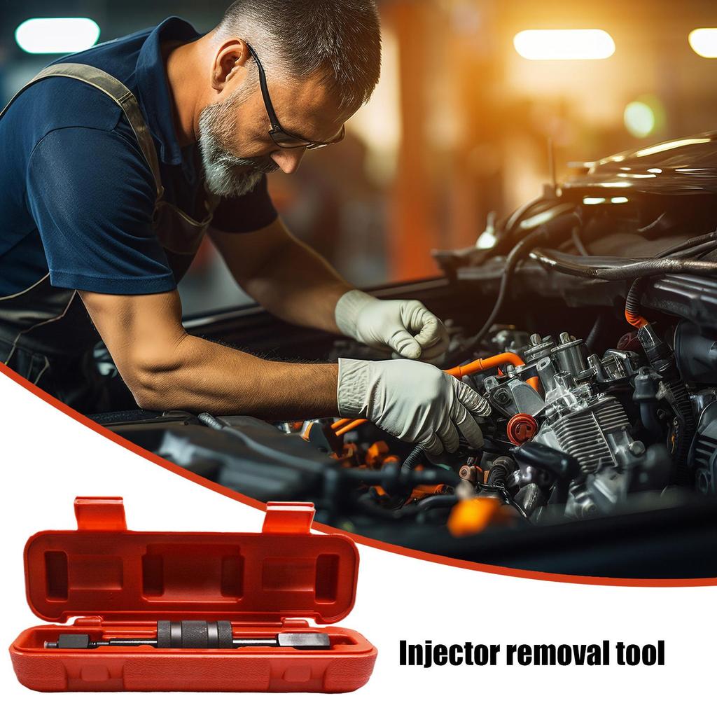 Injector Puller Injector Removal Tool With Slide Hammer Carbon Steel Puller For Mechanics Install Disassembly Vehicle Repair