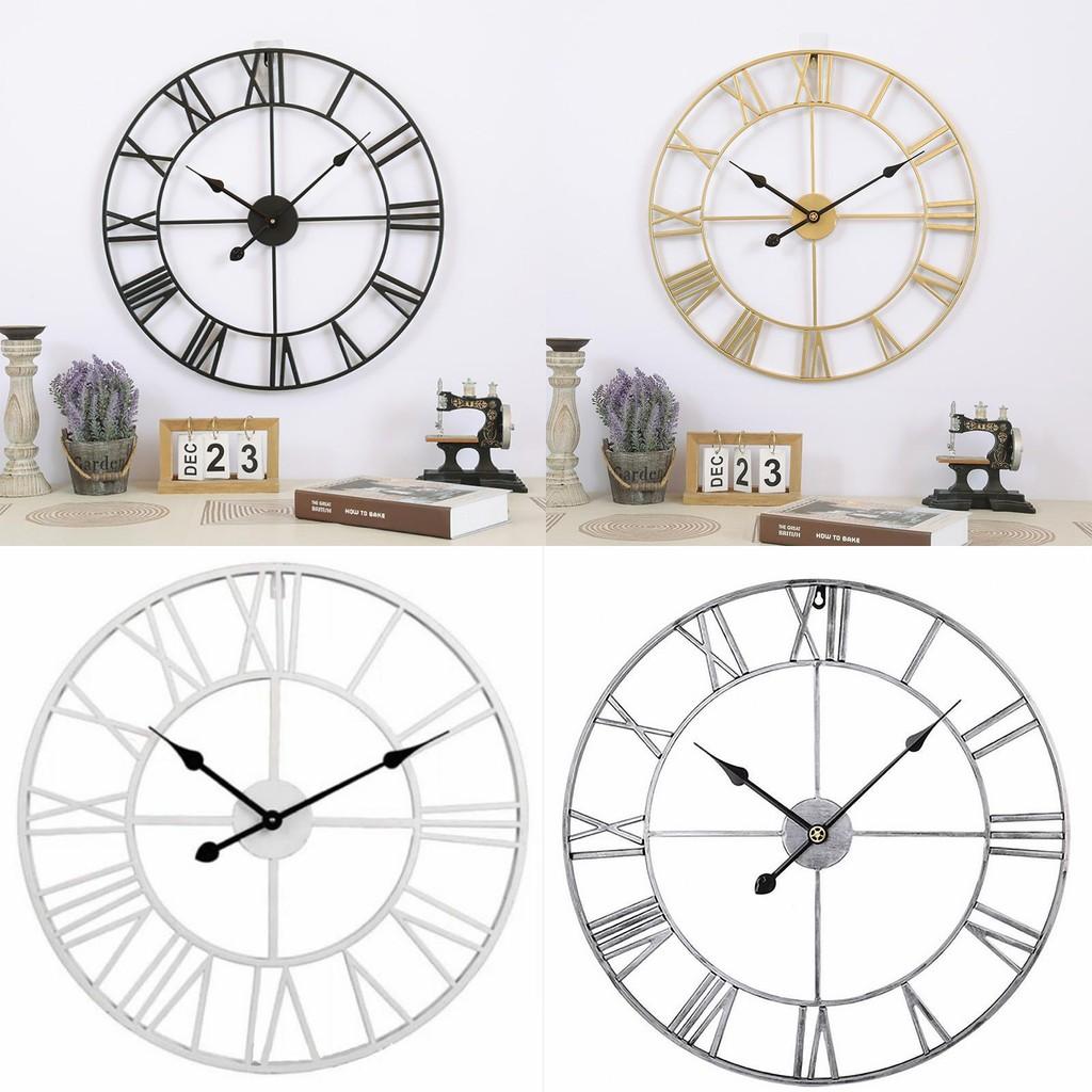 European Style Metal Wall Clock With Analog Hands For Bedroom And Office Use