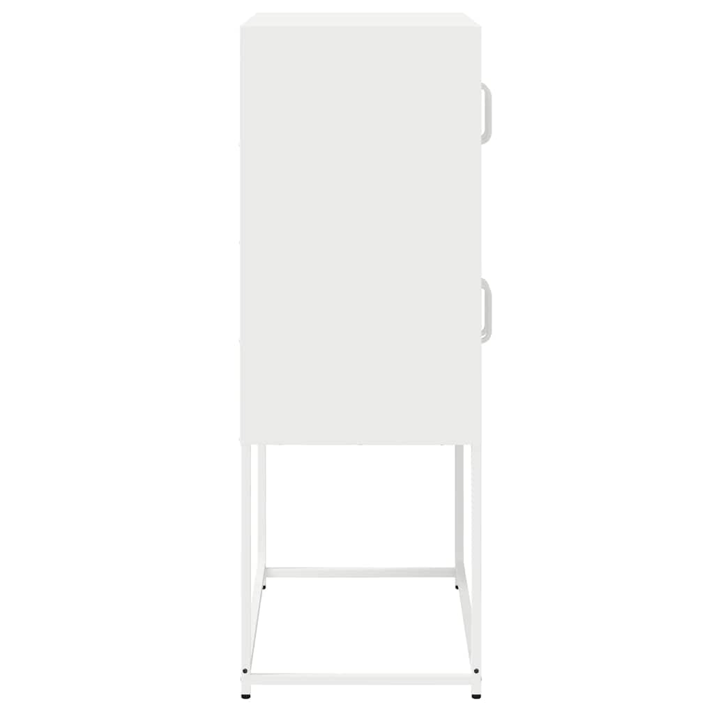 Komoda Biała 68X39X107 Cm Stal
