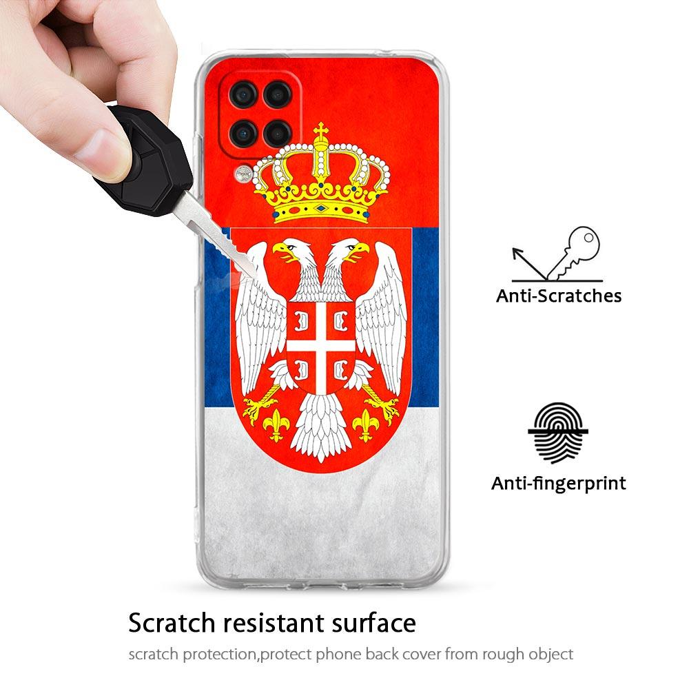 Case For Samsung Galaxy A13 A23 A33 A53 A73 5G A51 A71 A21S A12 A11 A31 A41 A03s A52 A32 A22 Silicone Clear Cover Serbia Flag