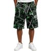 Pantalones Cortos Casuales para Hombre con Estampado de Árboles Camuflados, Cintura con Cordón, Bolsillos, Corte Holgado, Tejido Ligero y Transpirable para Uso Diario