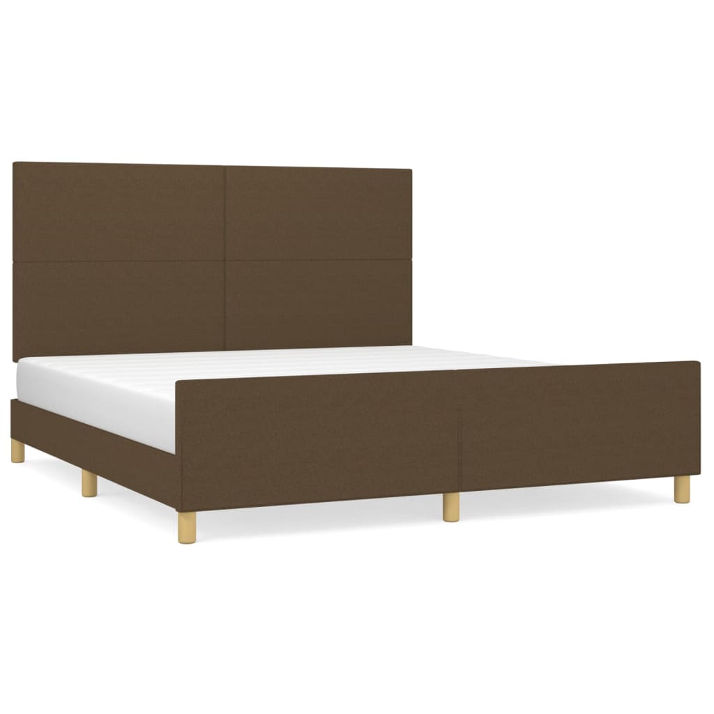 Bed Frame without Mattress Dark Brown 160 x 200 cm Fabric