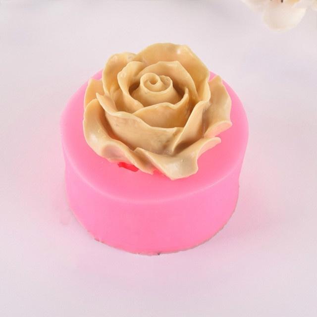 

3D Сиреневая Роза Лилия Фондант Силиконовая Форма Гипс Украшение для Торта DIY Инструменты для Выпечки Шоколада Мыло ручной работы THY1941-rose-Pink