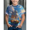 Fashion Children's Clothing Crew Neck Short Sleeve 3D Casual Color Printing Casual Short Sleeve Crew Neck T-Shirt