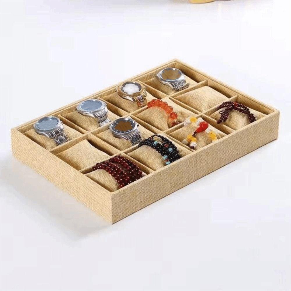 12 Adjustable Compartments Jewelry Display Trays Bracelet Display Tray  Store Counter Display