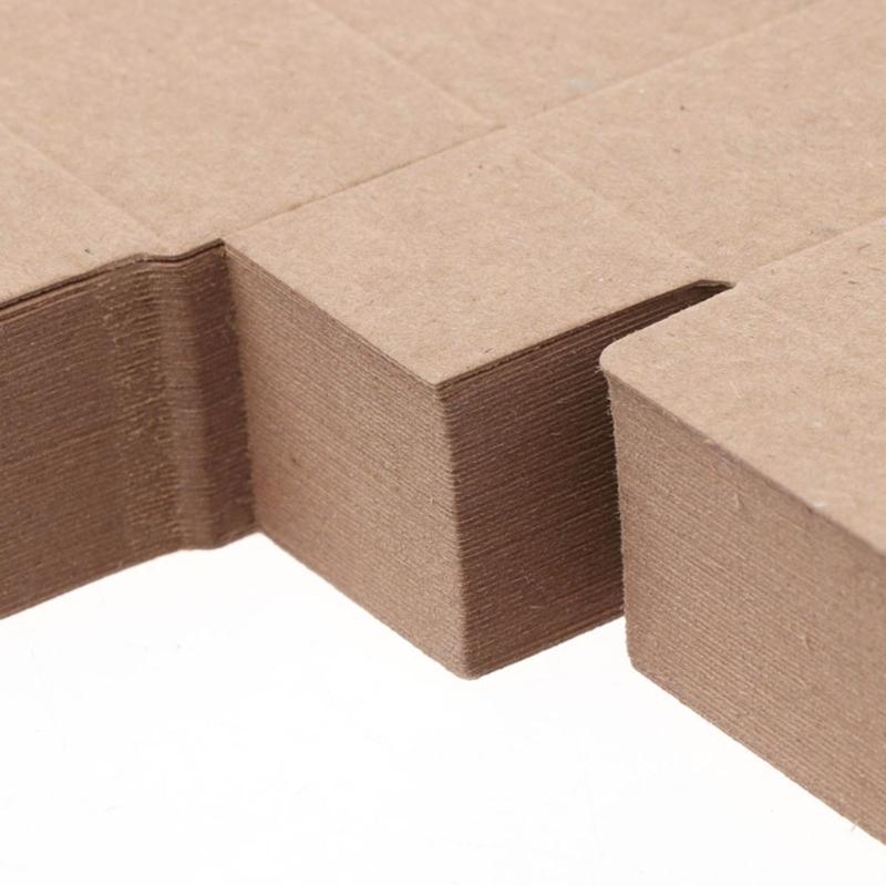 50pcs Kraft Paper Wrapping Box Multipurpose Household DIY Crafts Supplies for Festival Holiday Birthday Party Gift