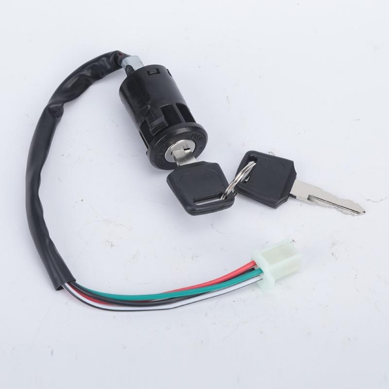 Keyed Motorcycle Start Control Assembly for 50cc to 250cc Bikes with Wiring Harness, 2 Pack Ignition Starter Switches