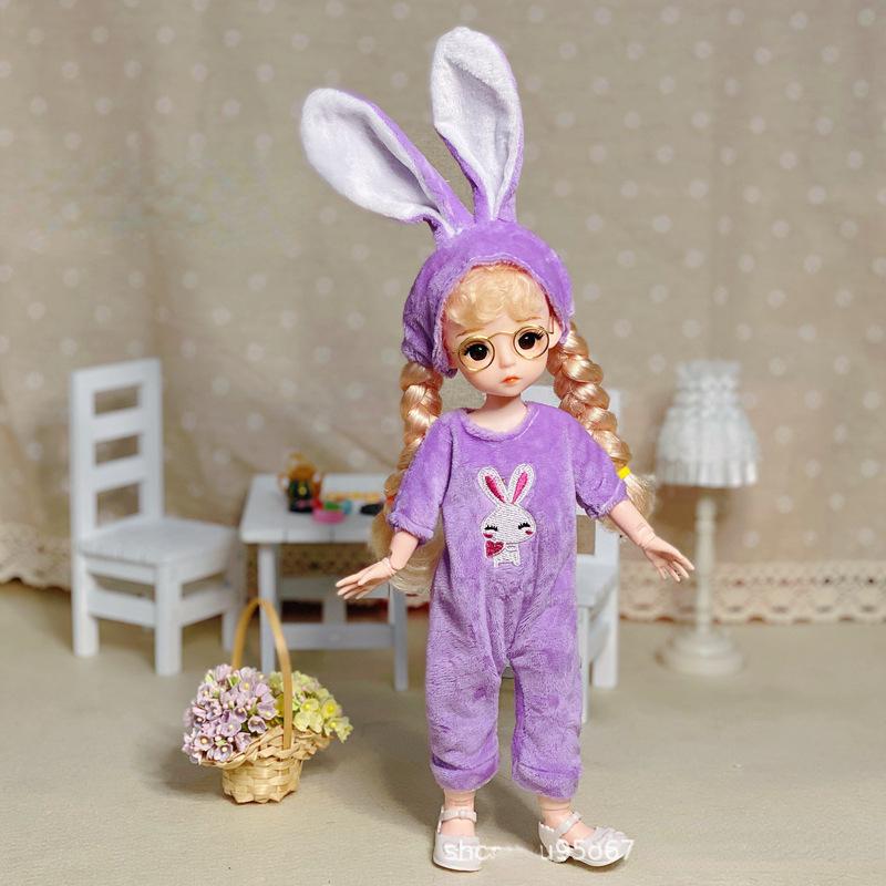 30CM Mini Bevegelig Leddet Dukke Jenter Leketøy 3D Big Eyes BJD Princess Full Drakter Kjoler Samling Barnedukkegave