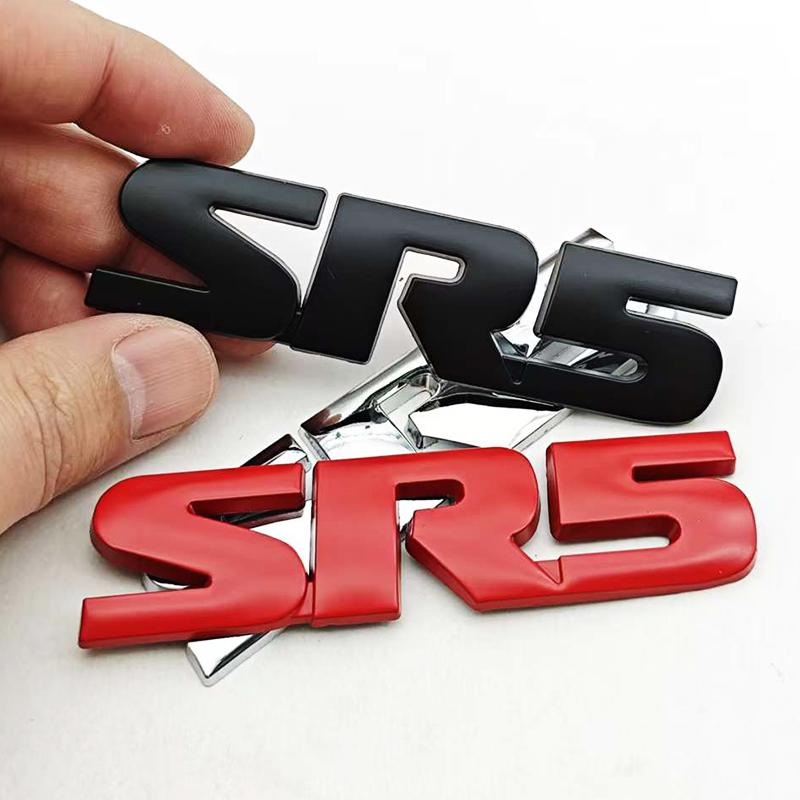3D Metal Car Letters Logo SR5 Emblem Fender Door Side Badge Sticker For Toyota Tundra Hilux Tacoma 4runner Auto SR5 Acessories
