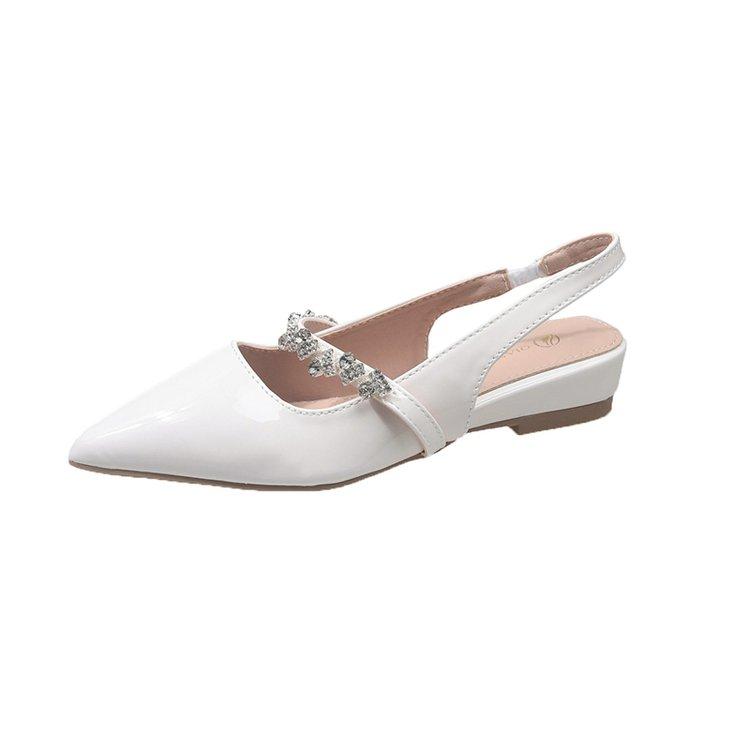 Fashion 2025 Summer Comfort Shoes for Women Rhinestone Sandals All-Match Retro Pointed New Girls Crystal Scandals Toe Pointed Heel Sanda