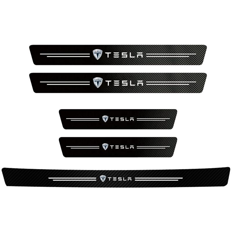 Kohlefaser Auto Türschwelle Schutzaufkleber für Tesla Model 3 Y S X Cybertruck Juguete Roadster Coil Bonina SpaceX