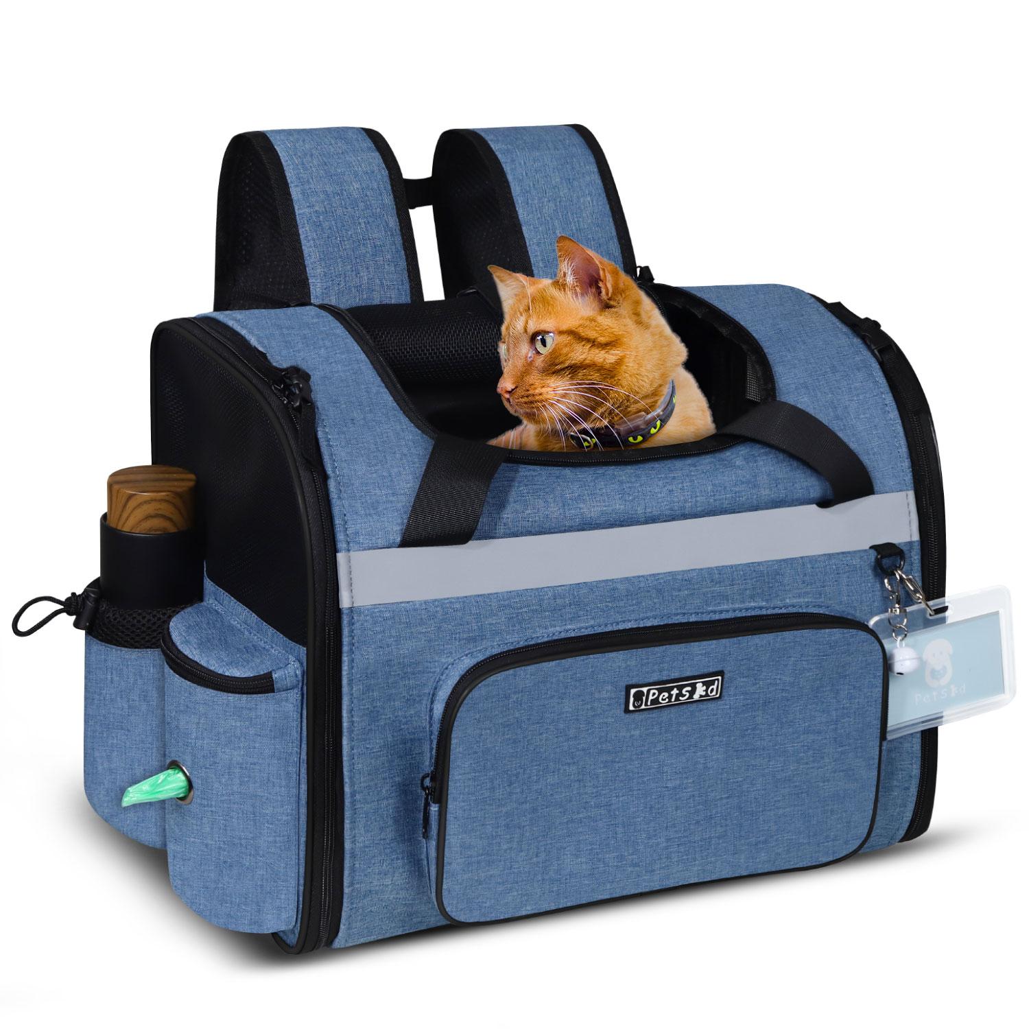 

Petskd Pet Backpack Carrier Southwest Airline Одобренный рюкзак для путешествий с кошками и маленькими собаками Сумка-переноска с замком-молнией безопасности