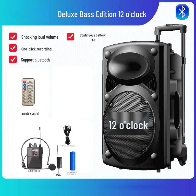 12" Portable Bluetooth Speaker with High-Power Battery for Outdoor Events & Dance Promotions