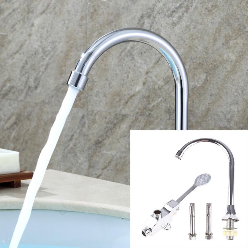 Sink Faucet Single Hole Foot Pedal Control Cold Water Faucet Corrosion-resistant