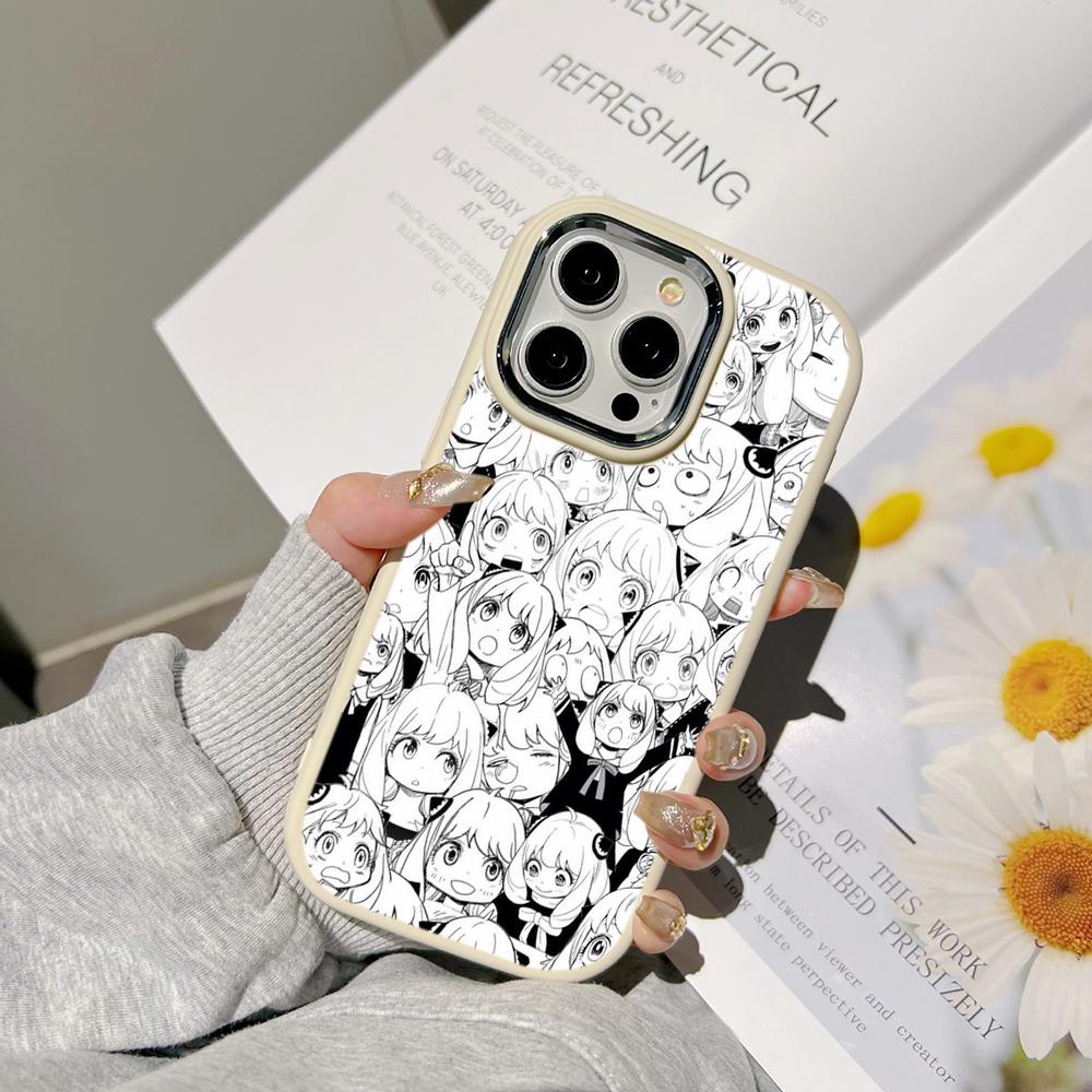 Ae98 SPY×FAMILY Anime Art Phone Cases for Samsung A13 A32 A53 A04e A54 S24 FE S23 Ultra Infinix Hot 40i Huawei P30 Metal Camera Protective Back Cover