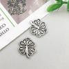 Antique Silver Alloy Four-Leaf Clover Pendant Charm for DIY Jewelry Making
