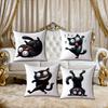 Funny Cat Design Pattern Digital Printing Pillow Cover Short Plush Suitable Living Rooms Bedrooms Sofas Throw Cushion Cover