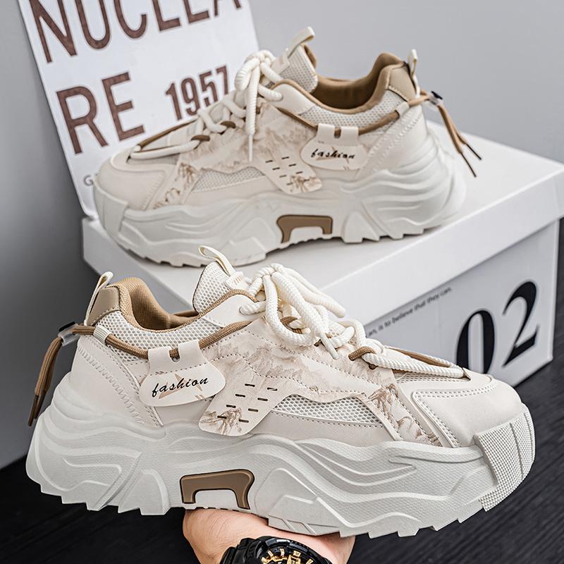 New Fashion Men 's Four Seasons Comfortable Thick Sole Shoes Students BoysTrending Soft Sole Breathable Casual Running Sneakers