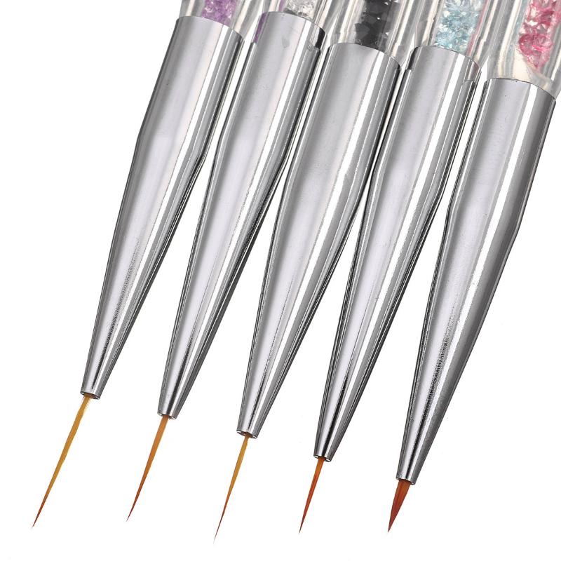 5Pcs Nails Art Dotting Pen Acrylic Drawing Liner Supplies Brush Rhinestone Gems Picker Uv Gel Painting Manicure Accessoires Tool