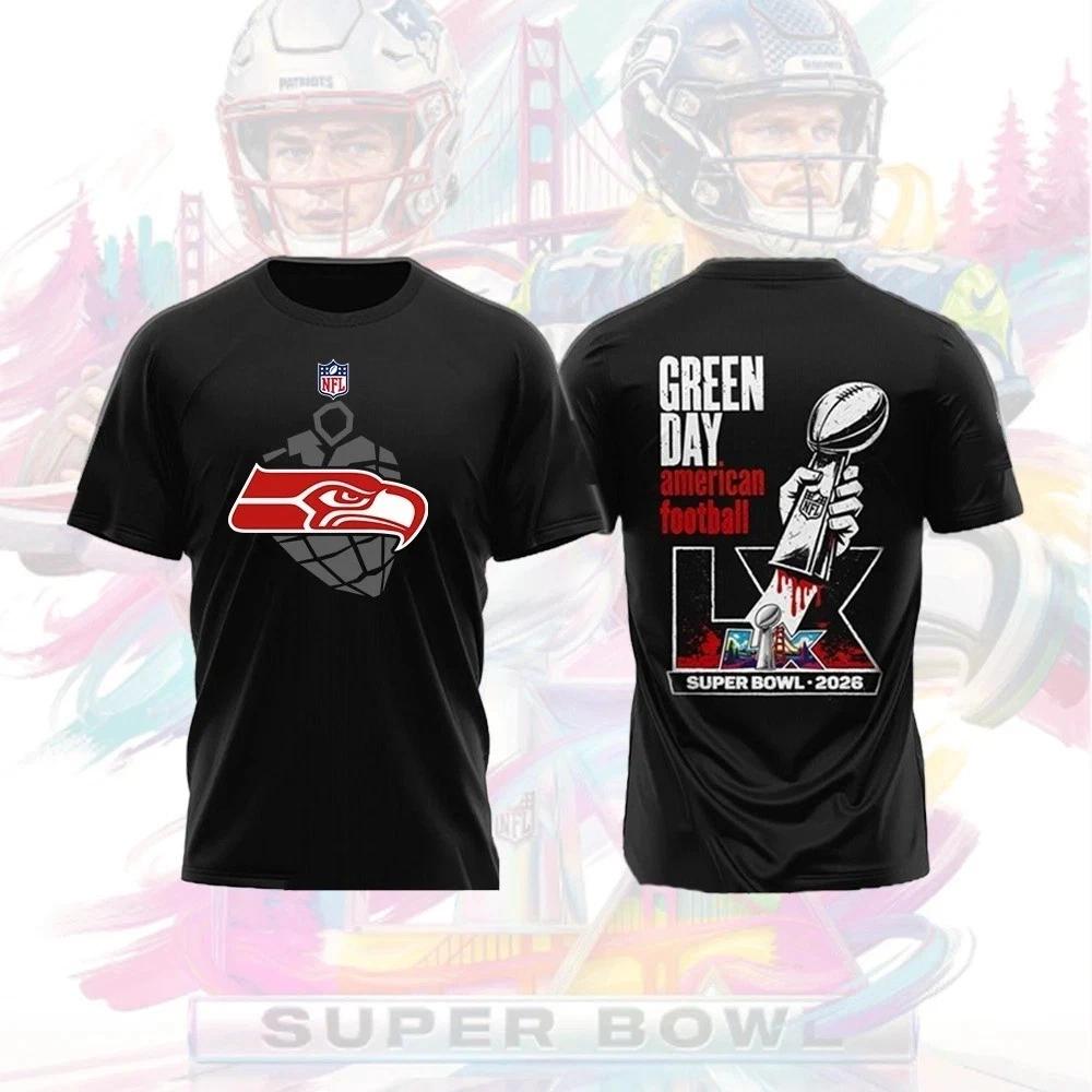 Seattle Seahawk x Green 1Day Super 1Bowl LX 2026 Shirt Unisex S-5XL 3XL