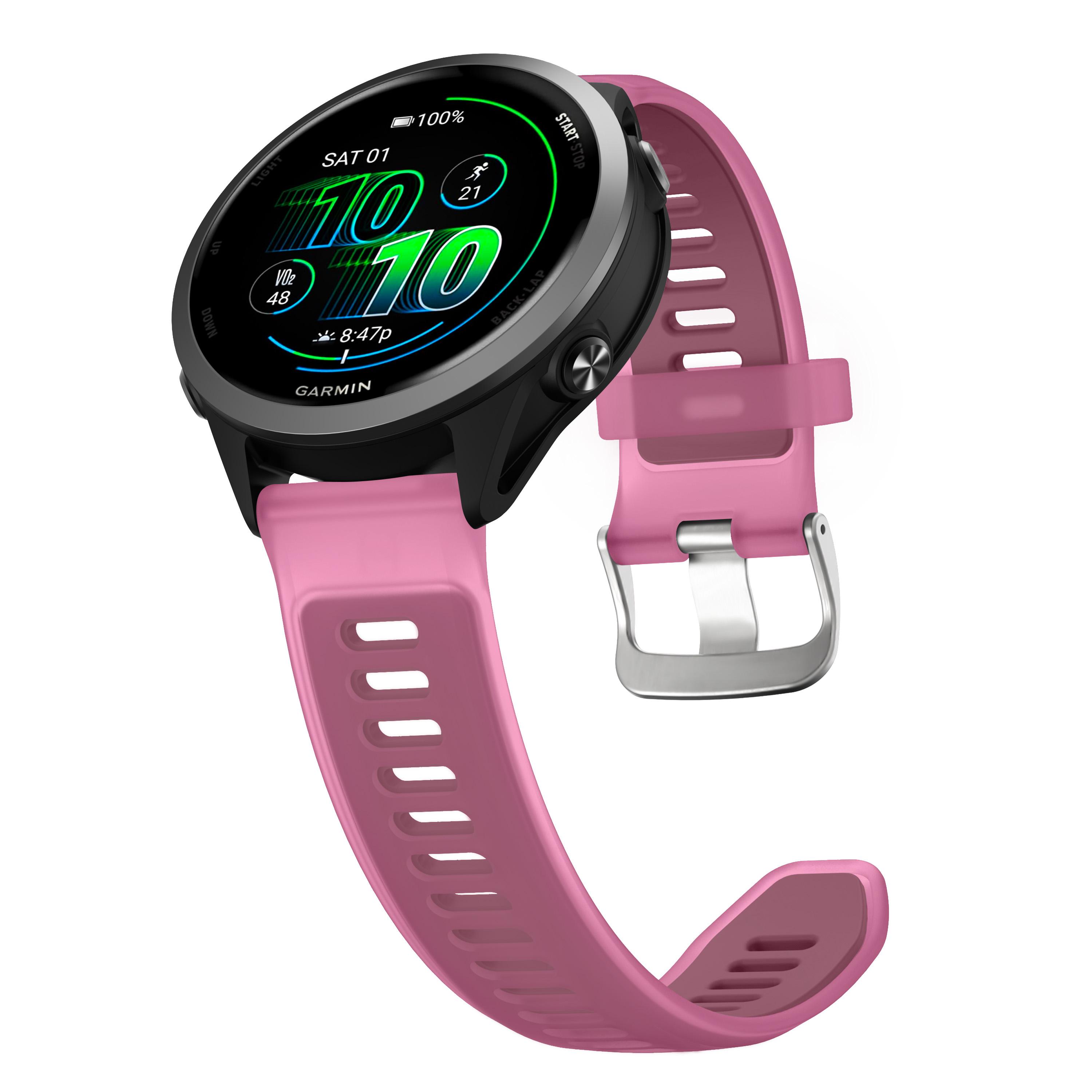 

18мм 20мм 22мм Напівпрозорий двоколірний силіконовий ремінець для Garmin Forerunner 570 265 255 165 265S Vivoactive 6 5 4 4S Venu 3S 3 Ремінець 22mm рожевий червоний колір