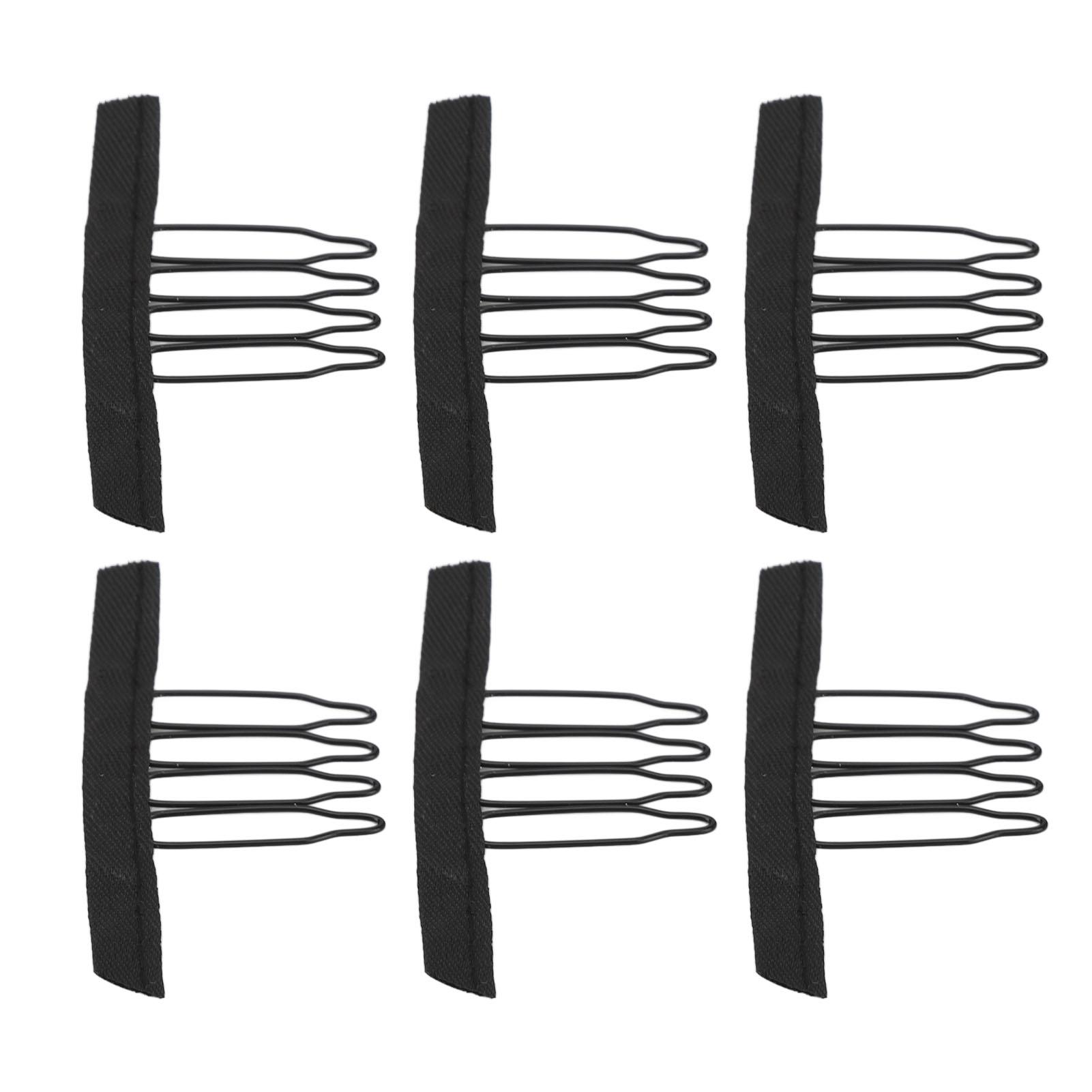 

100 шт. Зажимы-гребни для парика, дизайн в виде круговой дуги, 4 зубца, гребни для парика из нержавеющей стали для наращивания волос