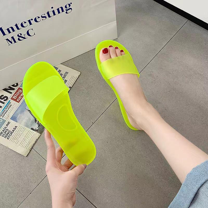 Summer Crystal Jelly Slippers - Women's Large Size, Fashionable, Odor-Proof, Casual Outdoor/Home Flip-Flops for Couples.