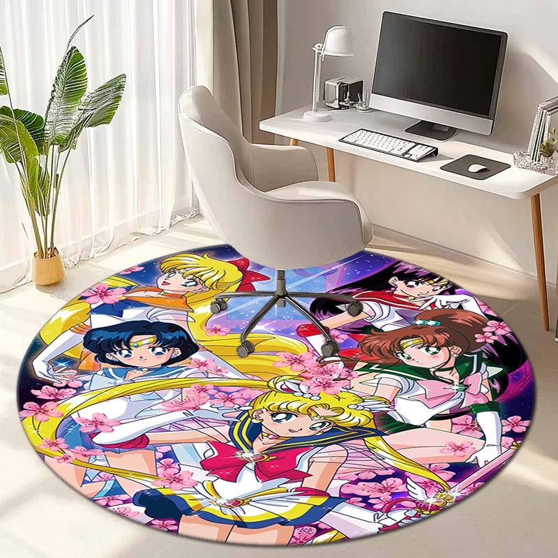 Cute Cartoon Theme Sailor Moon Tsukino Usagi Cartoon Rug Multifunctional Household Anti-slip Decorative Door Mat, Outdoor Floor Mat, and Carpet Q12