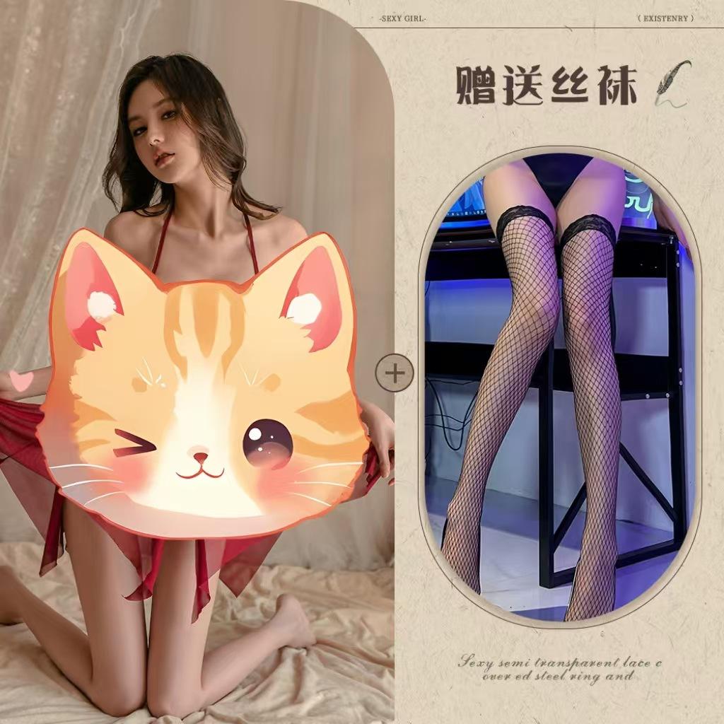 Sexy lingerie sexy perspective lace butterfly tulle suspender neck woman hot temptation split woman