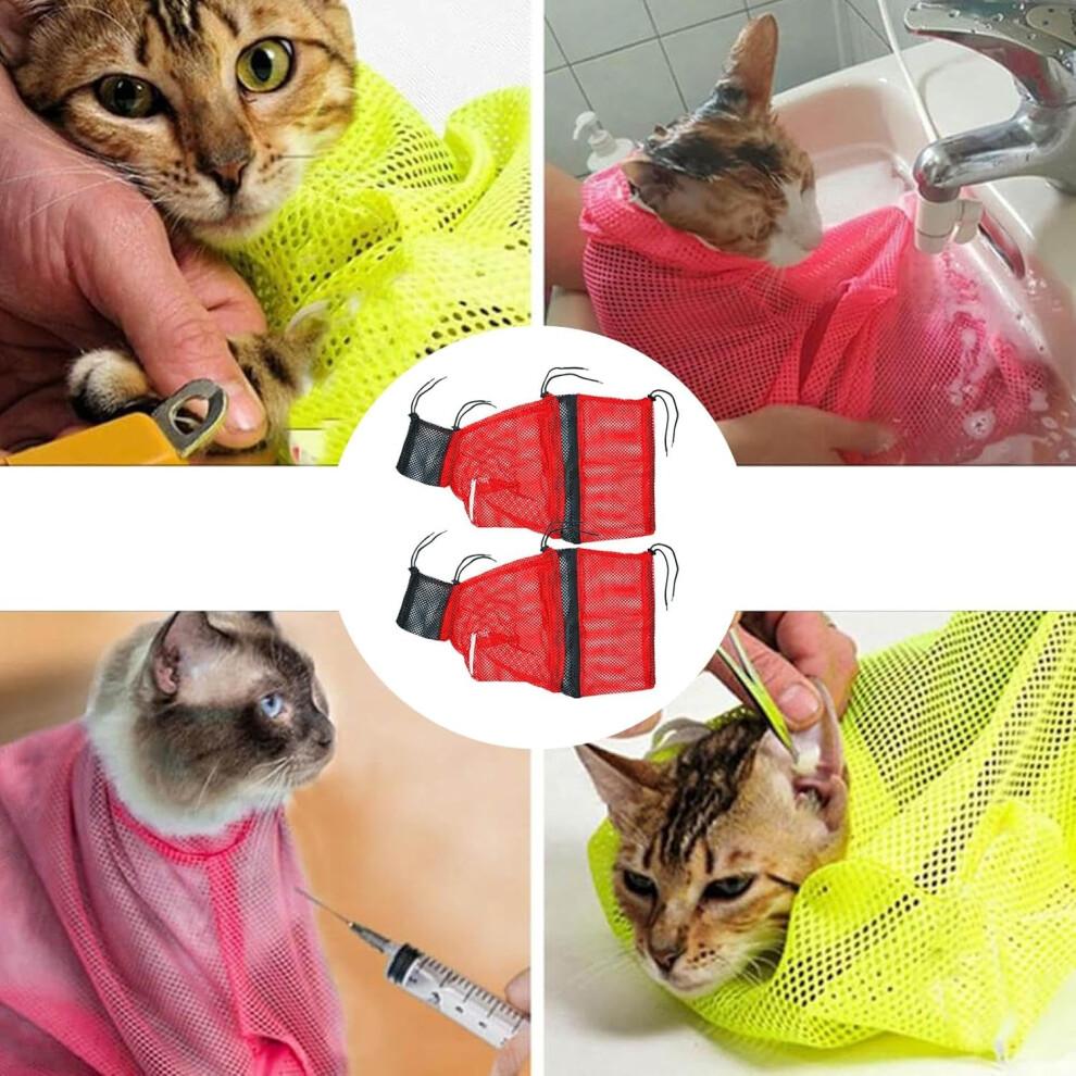 Cat Grooming Bag with AntiBite Safety Design, Mesh Cat Bathing Bag for Nail Trimming and Ear Cleaning