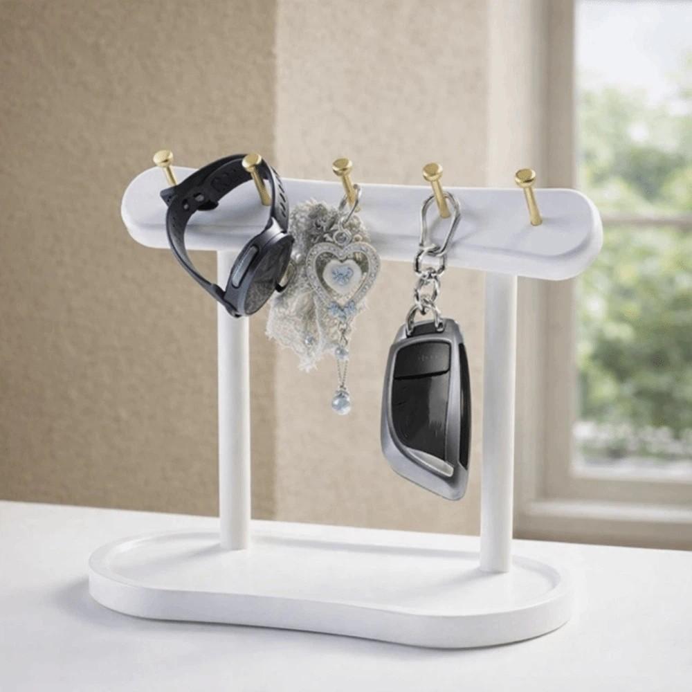 Wooden Key Storage Rack Eco-Friendly Space Saving Jewelry Display Rack Moisture-proof Large Capacity Table Shelf Hallway