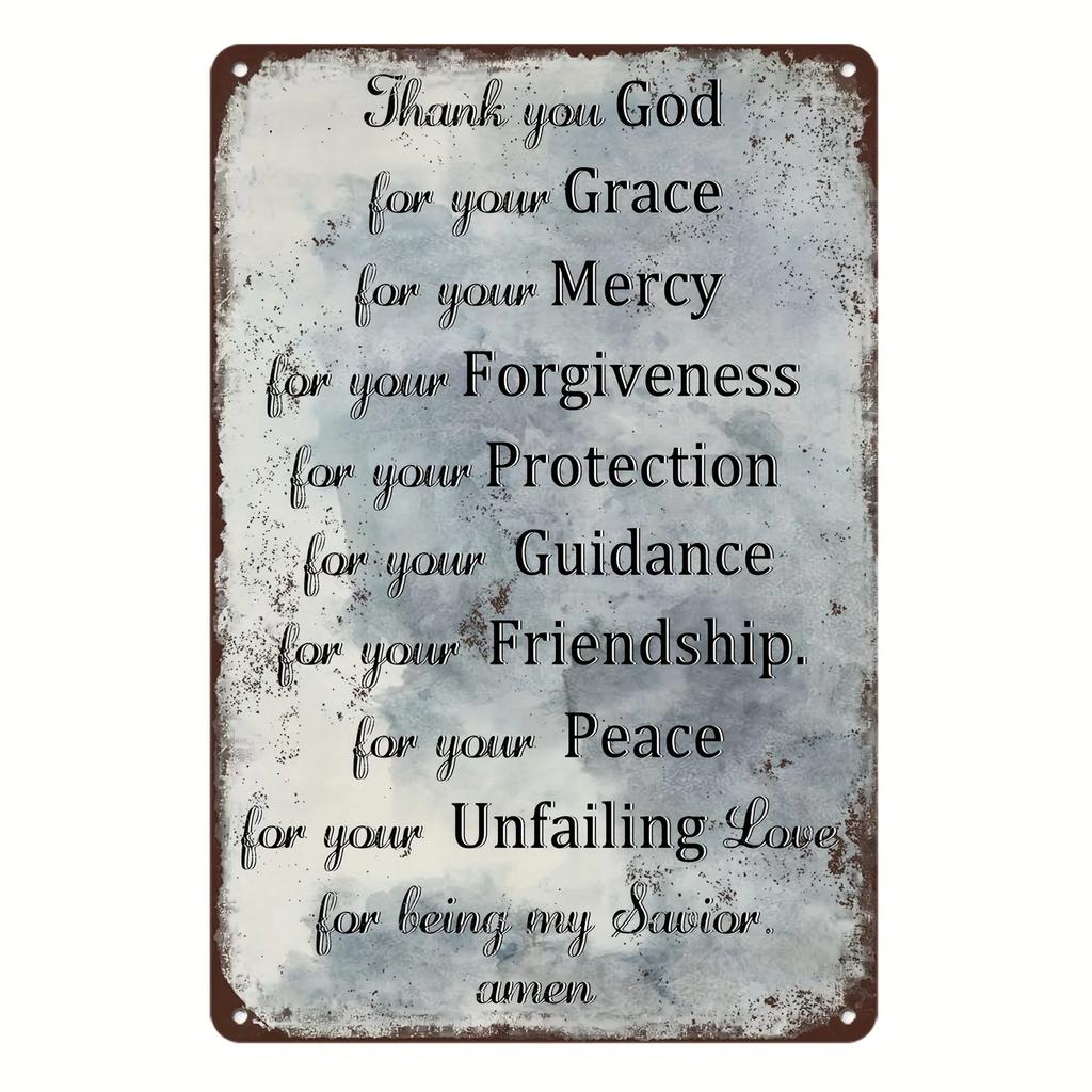Vintage Metal Tin Poster Dear God Psalm Bible Metal Tin Signs Posters Plate Religious Home Decoration for Cafe Clubs Home Church