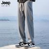 JEEP SPIRIT Pantalon Décontracté d'Été en Soie Glacée à Jambe Droite pour Homme
