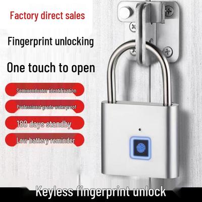 Smart Waterproof Fingerprint Padlock - Outdoor Rustproof, Antitheft, and Electronic Lock for Front Door & Cabinet.