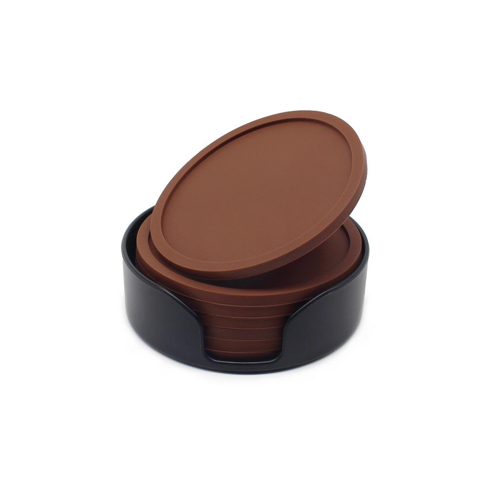 Round Silicone Coaster Set - 10cm Heat Insulation Pads for Tea and Coffee Cups